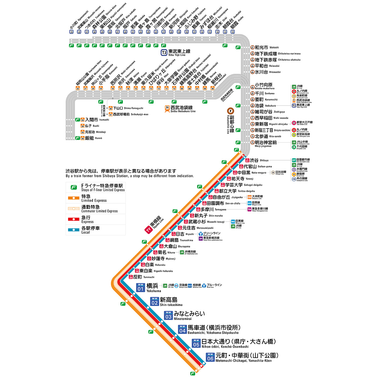 東急 東横 線 路線 図